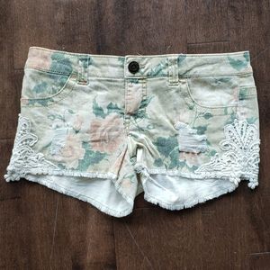Mossimo Supply Co. Distressed Floral Jean Shorts